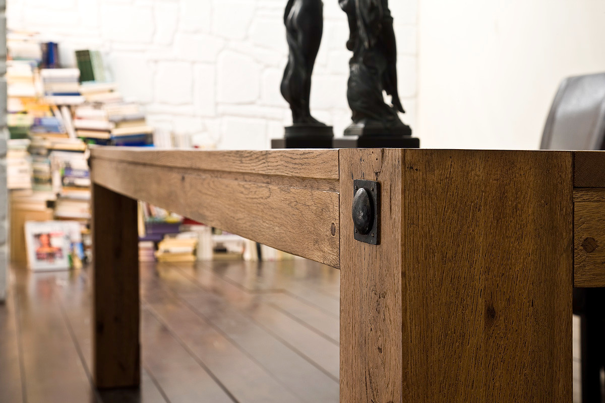 Leeds Stół dębowy bassano / bielony